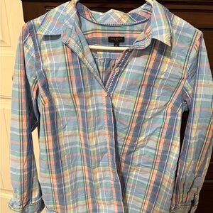 Talbots Multicolor Plaid Button Down Shirt